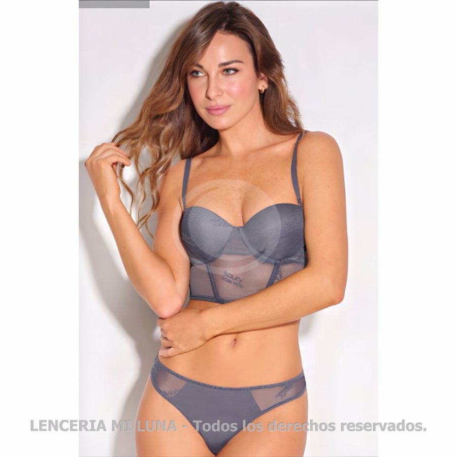 KAURY Conj Corsett de Tul Pers c/ Cola Less