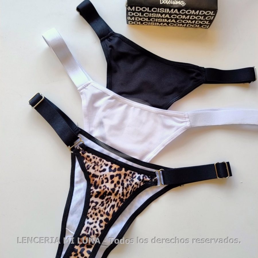 DOLCISIMA 92311B - LESS REGULABLE PRINT HILO ELAST. ANCHO LYCRA PACK X3