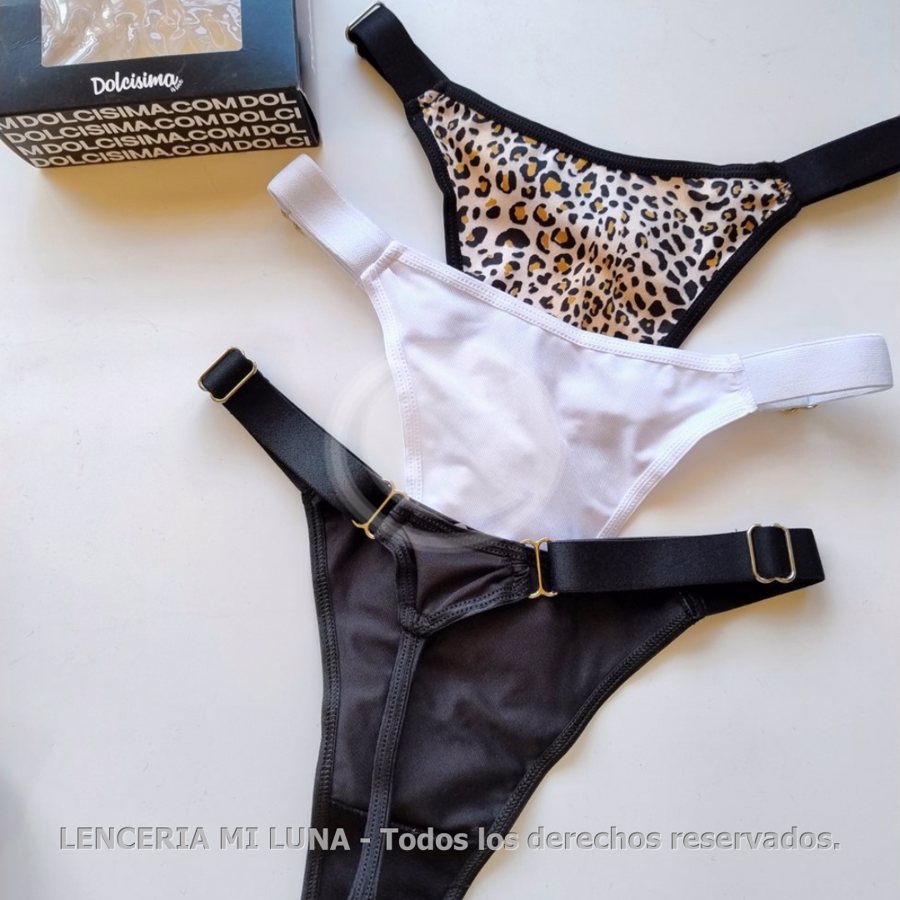 DOLCISIMA 92312B - LESS REGULABLES PRINT LYCRA ELAST. ANCHO PACK X 3