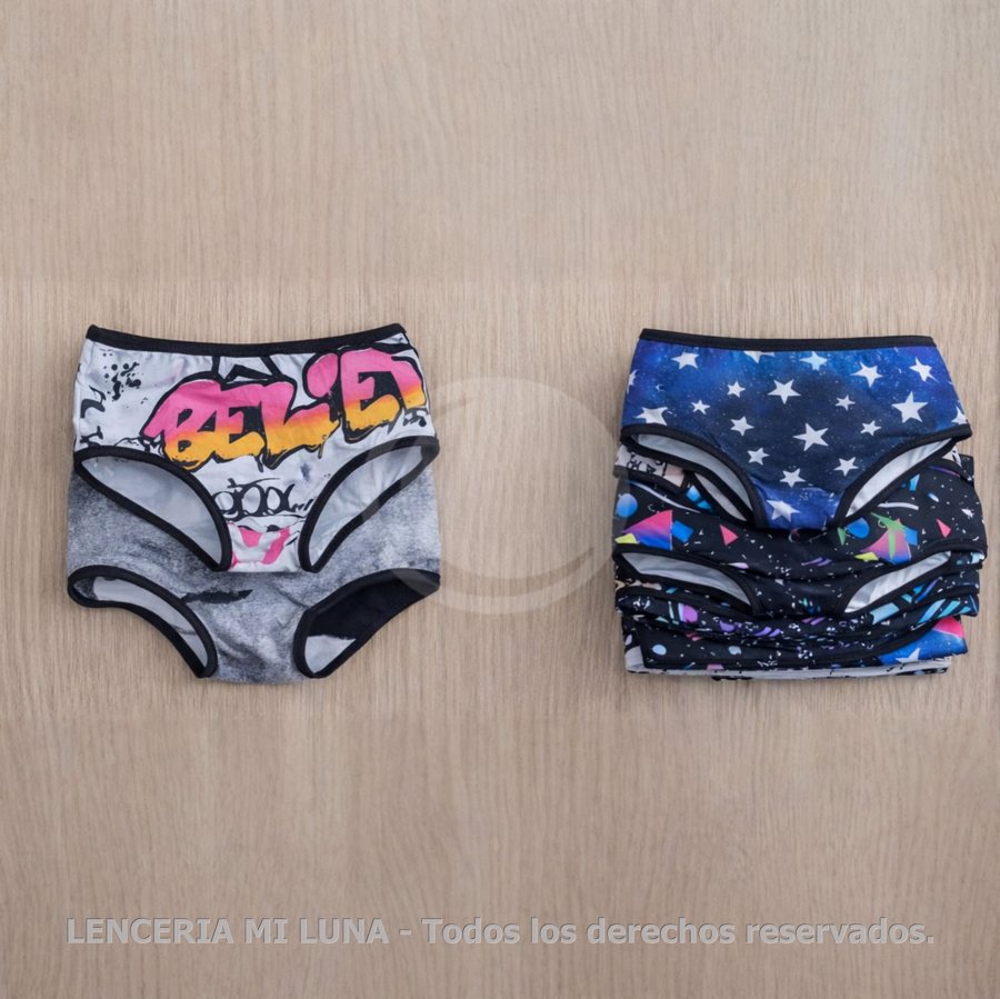 MI LUNA Bombachas niña Talle 4 al 16 - Pack x12
