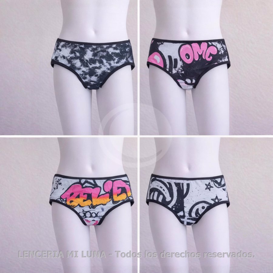 MI LUNA Bombachas niña Talle 4 al 16 - Pack x2