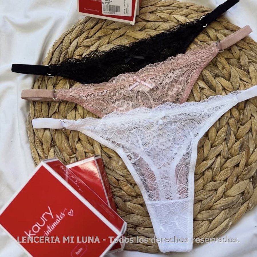 K.Intimates Pack x3 Cola less regulable de puntilla.