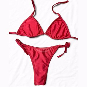 MI LUNA Bikini triangulo liso con taza desmontable y less regulable